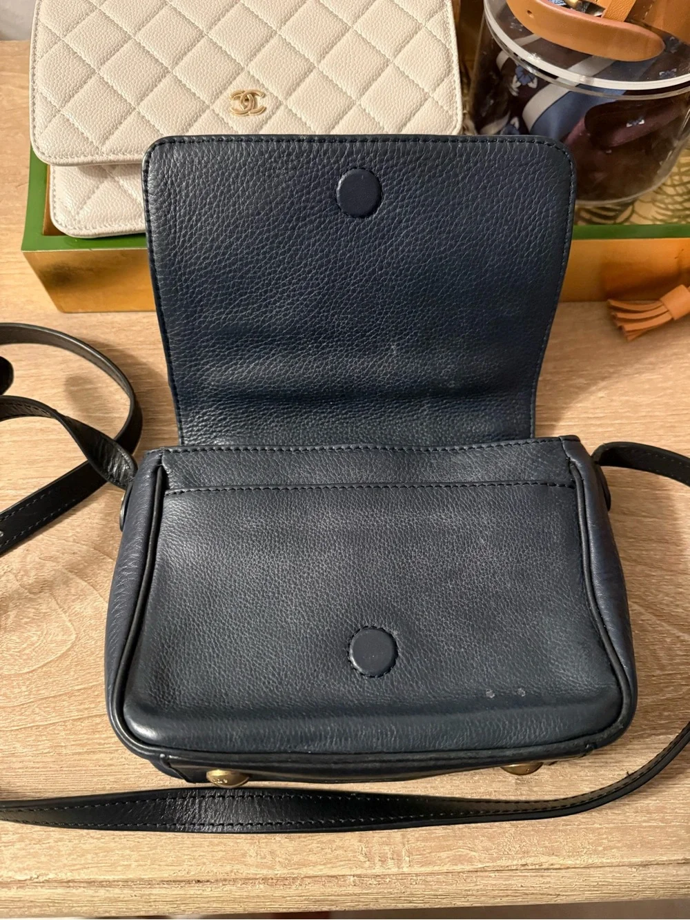 rag & bone Navy and Black Leather crossbody Bag